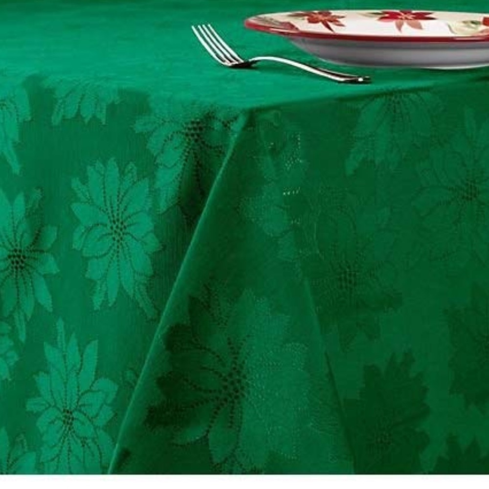 Bardwil tablecloth Winter Joy HOLIDAY DAMASK Green - Picture 6 of 6